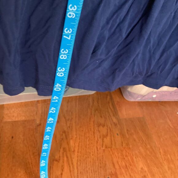 Design History Dress Womens Sz‎ 2X Navy Blue Floral Applique Sheath Tank Stretch - Picture 4 of 8